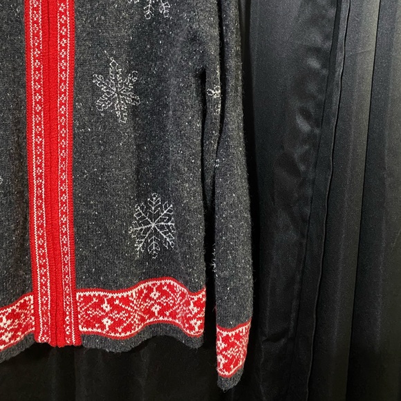 The Disney Store Women's L Winnie the Pooh Wool Zip Up Jacket Gray Red - Picture 4 of 5